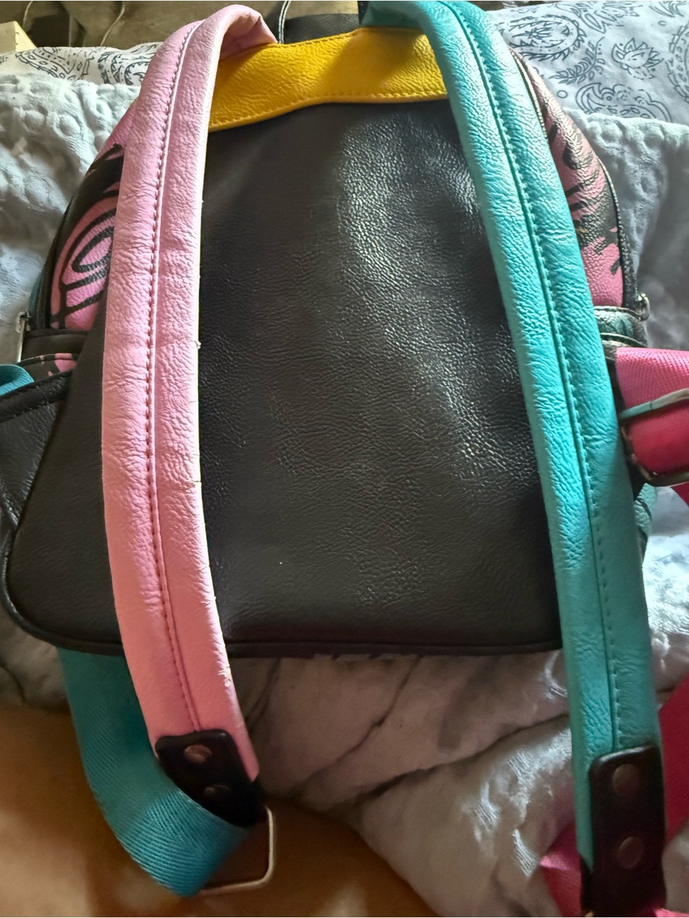 Disney The Nightmare Before Christmas Mini Backpack - Pink Yellow Teal - Picture 8 of 8
